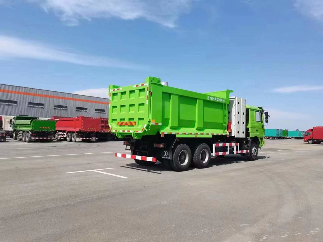 10 bánh xe SHACMAN F3000 CNG Dump Truck 6x4 Euro V WEICHAI-430HP Xanh hoàn hảo cho xây dựng và khai thác mỏ