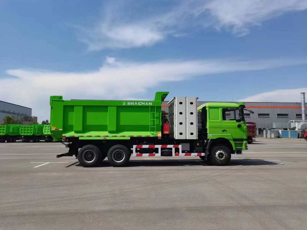 10 bánh xe SHACMAN F3000 CNG Dump Truck 6x4 Euro V WEICHAI-430HP Xanh hoàn hảo cho xây dựng và khai thác mỏ
