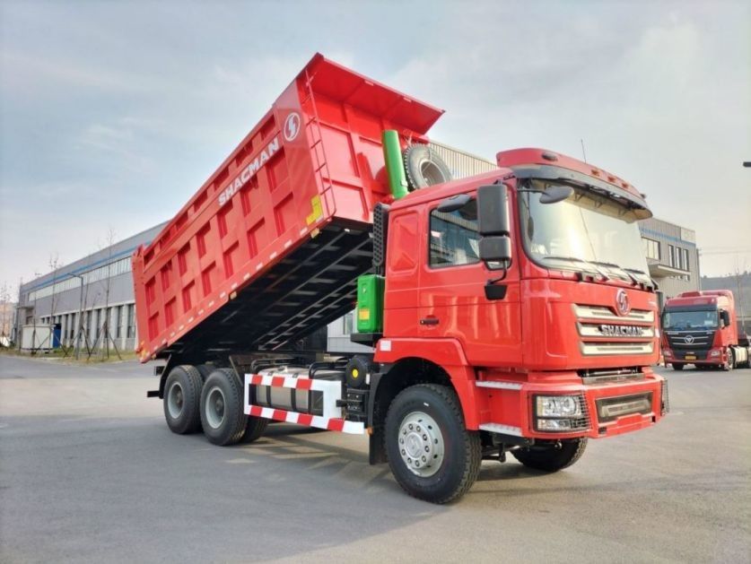10 Lốp SHACMAN 30t Dump Truck F3000 6x4 380hp EuroII Đỏ Tipper động cơ diesel