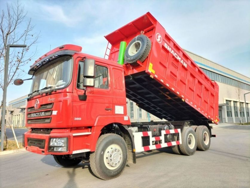 10 Lốp SHACMAN 30t Dump Truck F3000 6x4 380hp EuroII Đỏ Tipper động cơ diesel