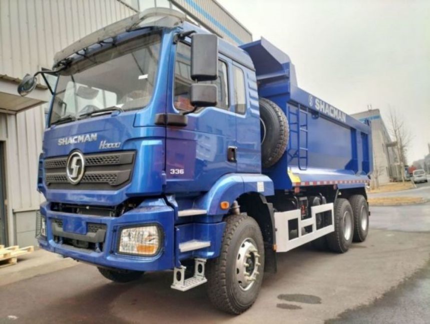 SHACMAN Dump Truck 6x4 H3000 340 EuroII Blue Cargo box cho máy bơm loại U