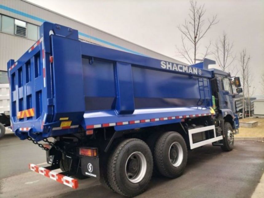 SHACMAN Dump Truck 6x4 H3000 340 EuroII Blue Cargo box cho máy bơm loại U