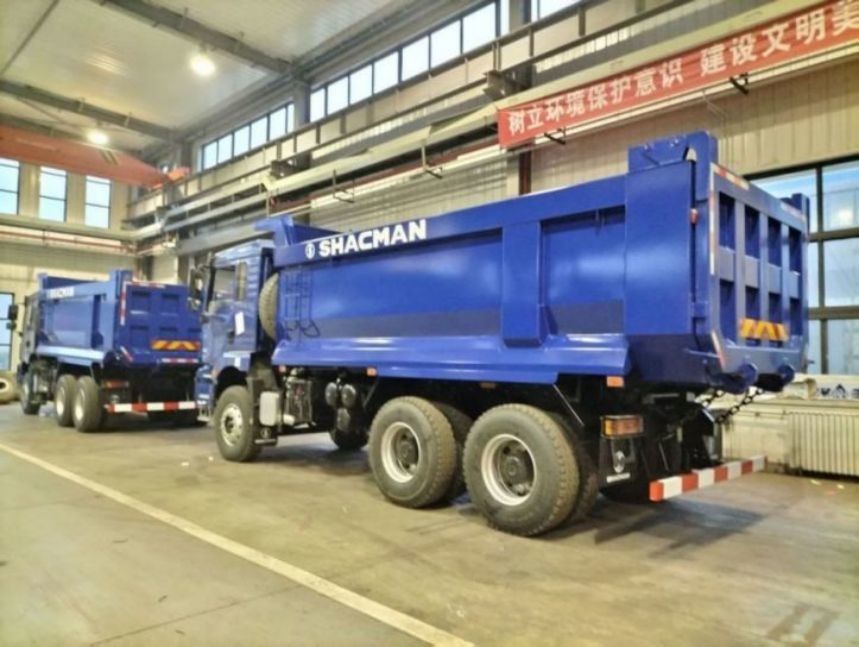 SHACMAN U-Cargo box Dump Truck 6x4 H3000 380 EuroII Blue Tipper Standard cab 12.00R20 lốp xe