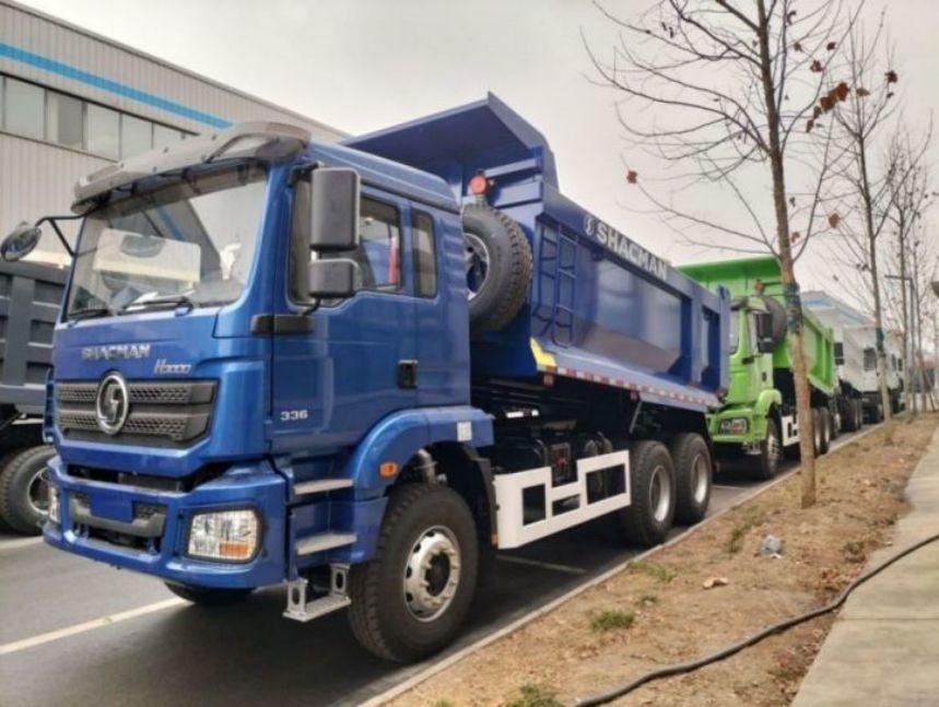 SHACMAN U-Cargo box Dump Truck 6x4 H3000 380 EuroII Blue Tipper Standard cab 12.00R20 lốp xe
