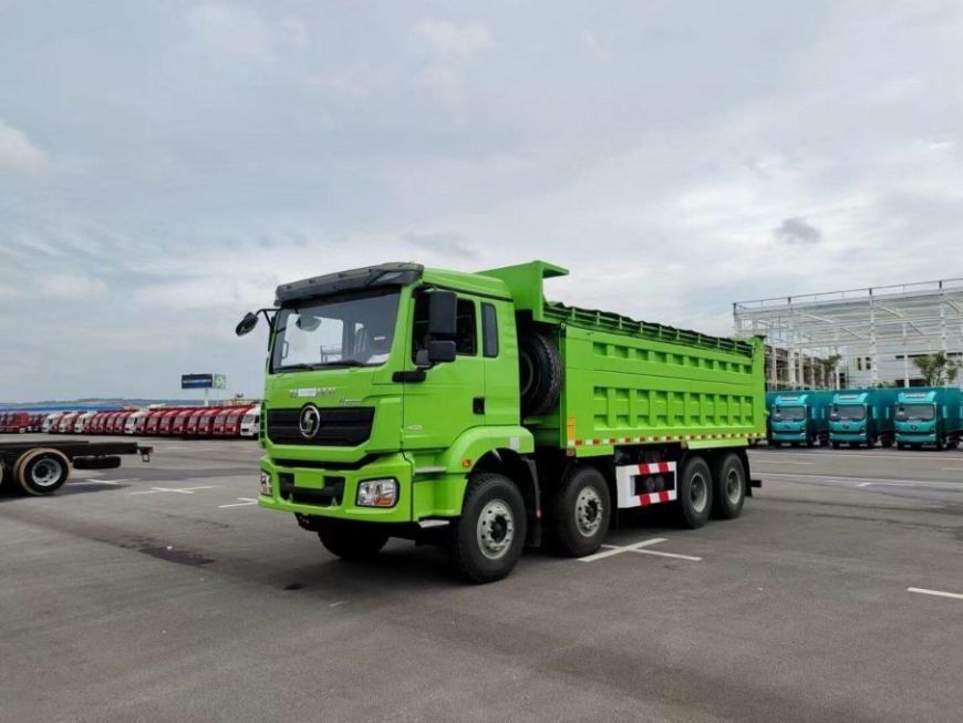 9.5T SHACMAN H3000 Dump Truck 8x4 430 EuroV Green Dump Truck MAN axles 2 * 16T