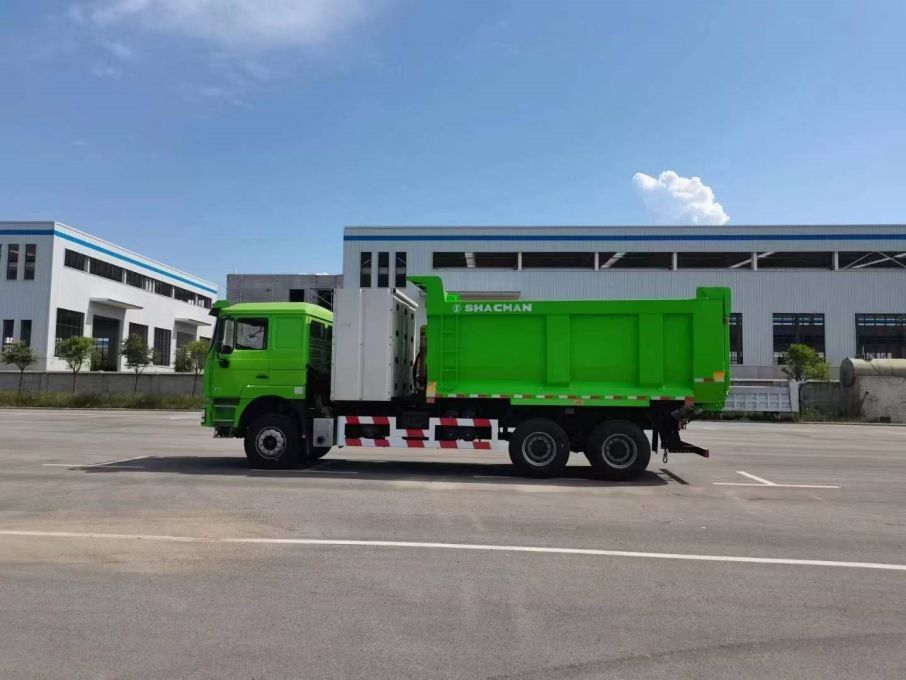 10 bánh xe SHACMAN F3000 CNG Dump Truck 6x4 Euro V WEICHAI-430HP Xanh hoàn hảo cho xây dựng và khai thác mỏ