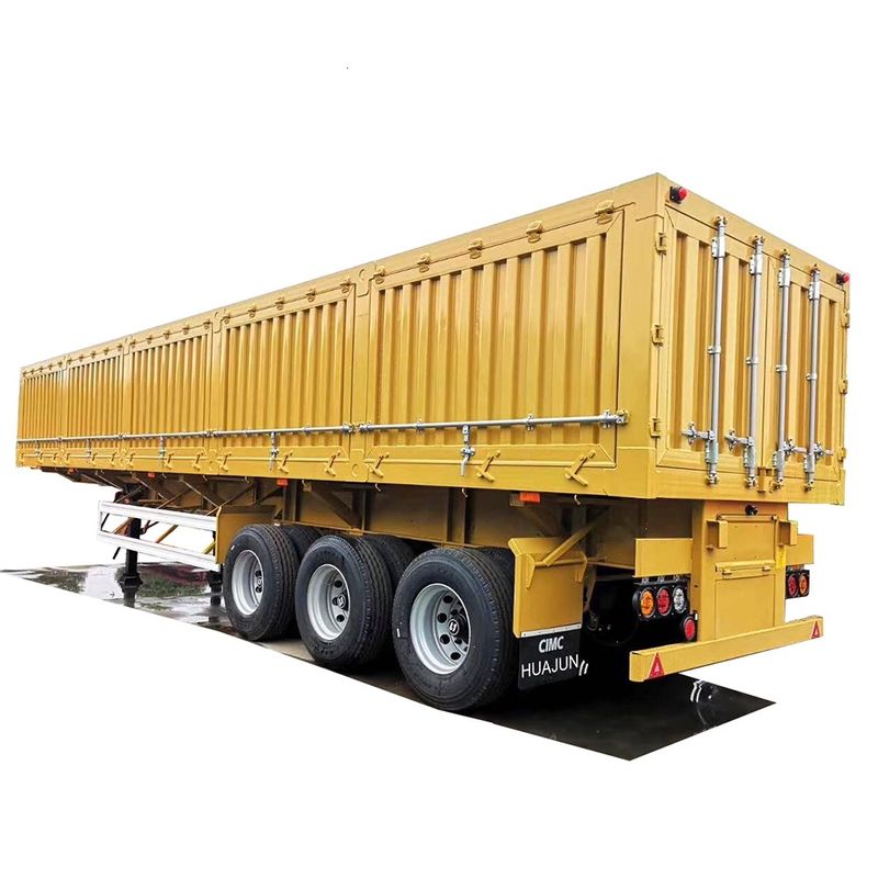 CIMC HUAJUN 3 axle bên dump bán trailer cho công việc nặng với khóa thanh 60 tấn