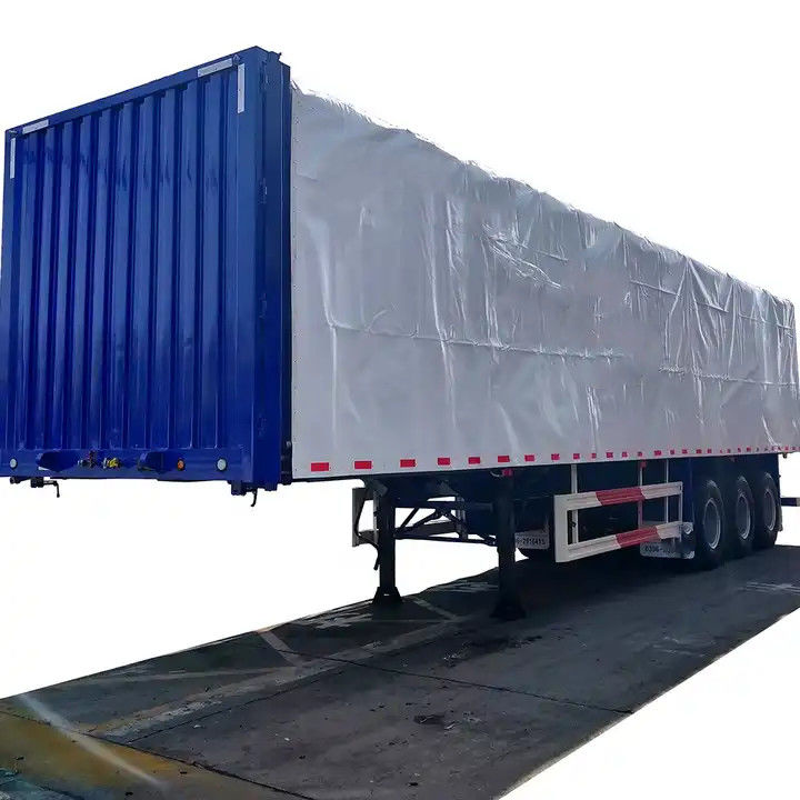 CIMC Side Curtain Semi Trailer 3 axle van type box semi trailer cho vận chuyển hàng hóa pallet