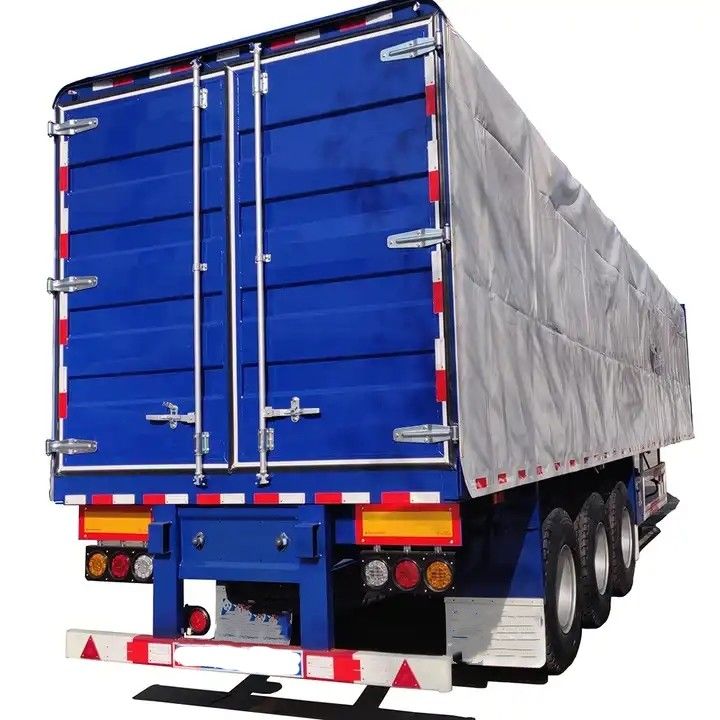 CIMC Side Curtain Semi Trailer 3 axle van type box semi trailer cho vận chuyển hàng hóa pallet
