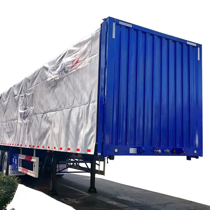 CIMC Side Curtain Semi Trailer 3 axle van type box semi trailer cho vận chuyển hàng hóa pallet