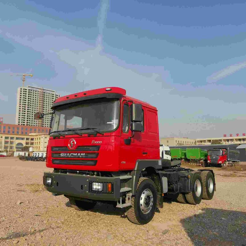 Đỏ SHACMAN F3000 375HP Euro V 6 bánh đầu máy kéo 4x2 động cơ WEICHAI