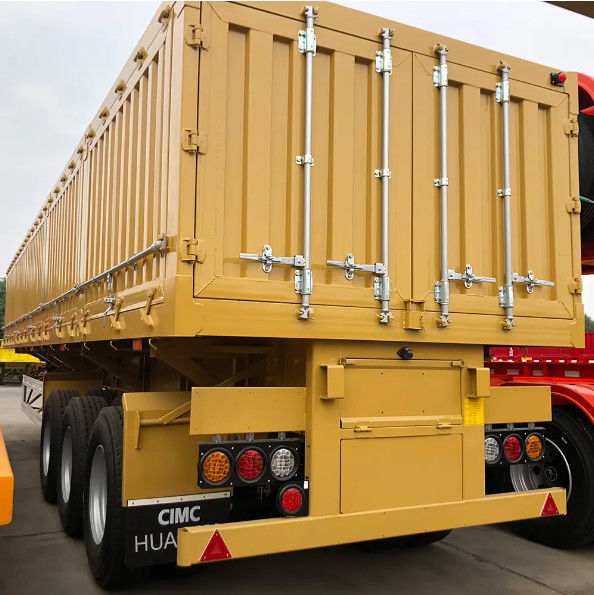 CIMC HUAJUN 3 axle bên dump bán trailer cho công việc nặng với khóa thanh 60 tấn