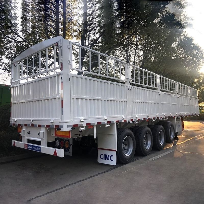 CIMC 3 / 4 trục hàng rào Semi trailer 60 70 tấn hàng rào xe tải SHACMAN