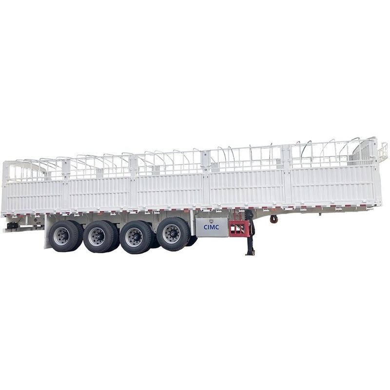 CIMC 3 / 4 trục hàng rào Semi trailer 60 70 tấn hàng rào xe tải SHACMAN