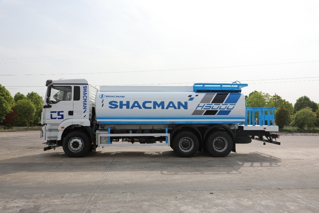 Xe bồn nước SHACMAN H3000 4X2, động cơ 336HP, bồn 10m³ và tay lái bên trái, tiêu chuẩn Euro II